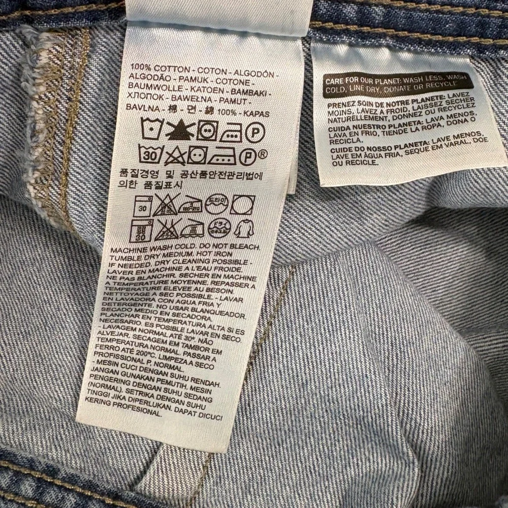 Levi's Denim Skirt Womens 25 Blue A-Line Midi High Waist Front Pockets Western